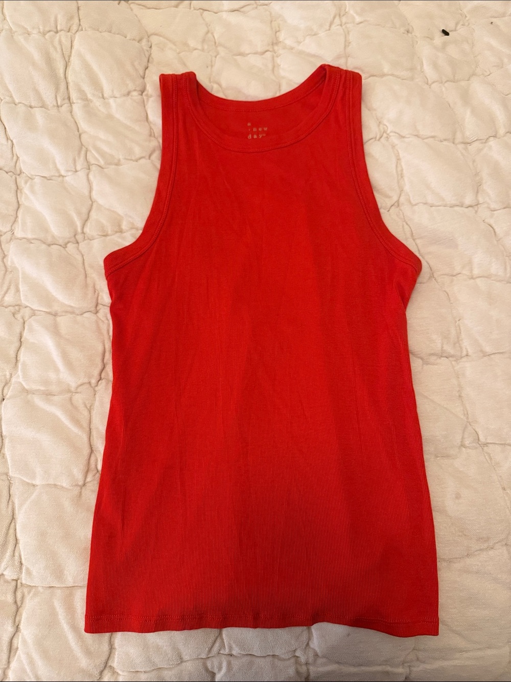 a new day Red Ribbed Tank Top
